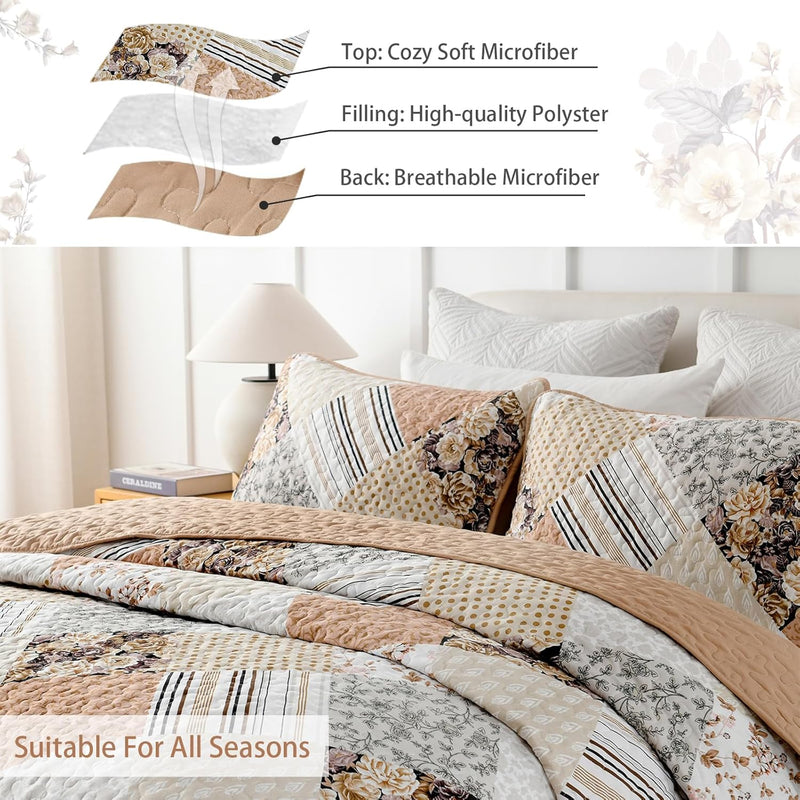 Transcendent Quilted bedspread and pillowcovers set: Elevated Comfort - Queen size Payday Deals