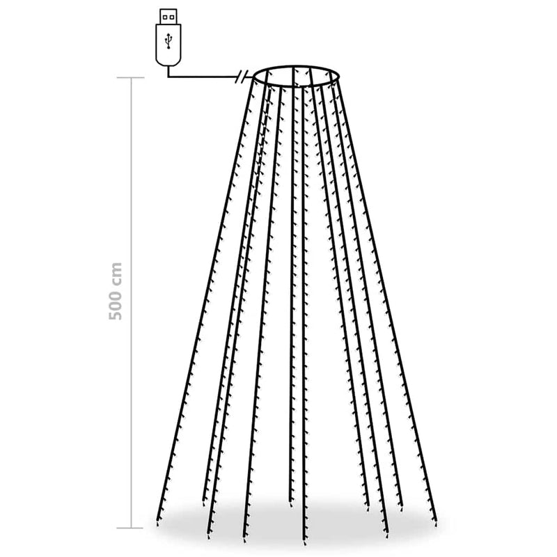 Tree Lights with 500 LEDs Cold White 500 cm Indoor Outdoor Payday Deals