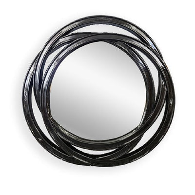 Trio Circle Mirror - Gloss Black 100cm x 100cm Payday Deals
