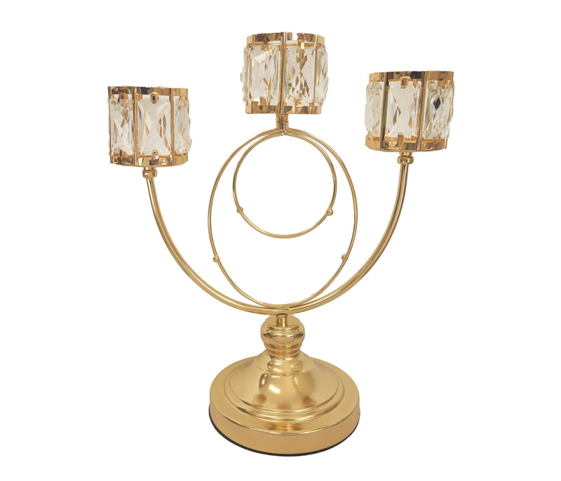 Trio Crystal Candle Holder - Gold Payday Deals