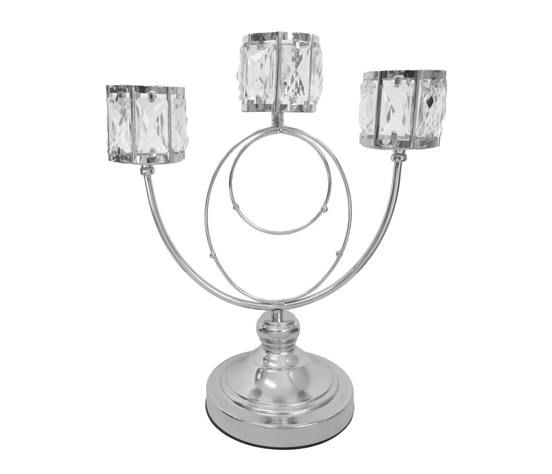 Trio Crystal Candle Holder - Silver Payday Deals