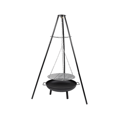 Tripod Garden Fire Pit BBQ Barbecue Cast Iron & Steel Fire Pit Bowl Round Payday Deals