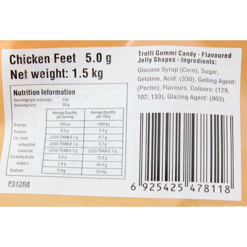 Trolli Chicken Feet Candy Lollies Sweets Bulk Pack 1.5kg Payday Deals