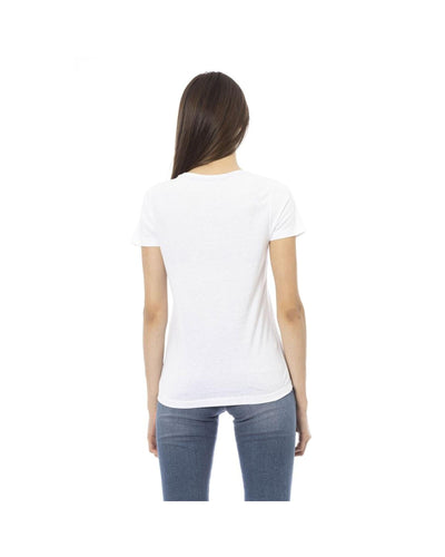 Trussardi Action Women's Elegant Short Sleeve Tee with Chic Front Print - 2XL Payday Deals