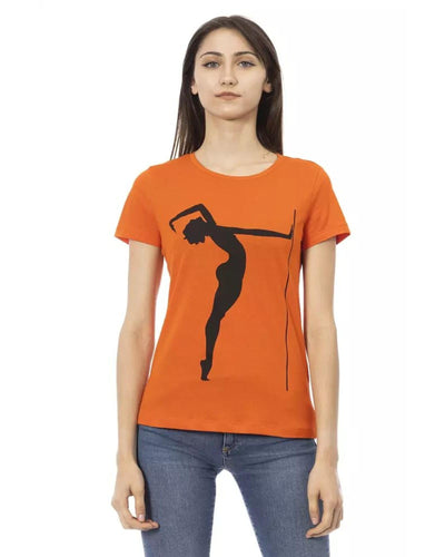 Trussardi Action Women's Orange Cotton Tops & T-Shirt - L