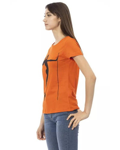 Trussardi Action Women's Orange Cotton Tops & T-Shirt - S Payday Deals