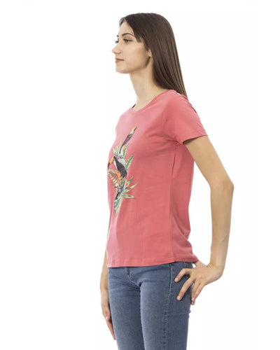 Trussardi Action Women's Pink Cotton Tops & T-Shirt - M Payday Deals