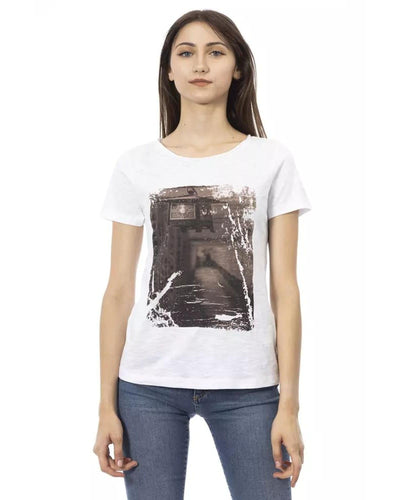 Trussardi Action Women's White Cotton Tops & T-Shirt - 2XL Payday Deals
