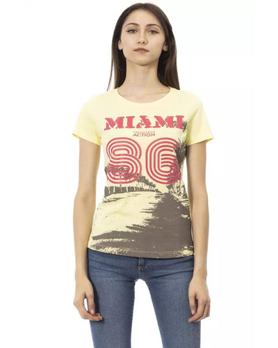 Trussardi Action Women's Yellow Cotton Tops & T-Shirt - S Payday Deals