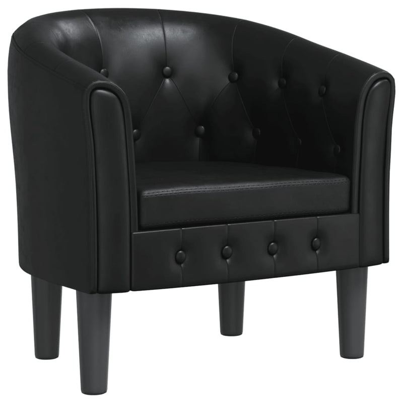 Tub Chair Black Faux Leather Payday Deals