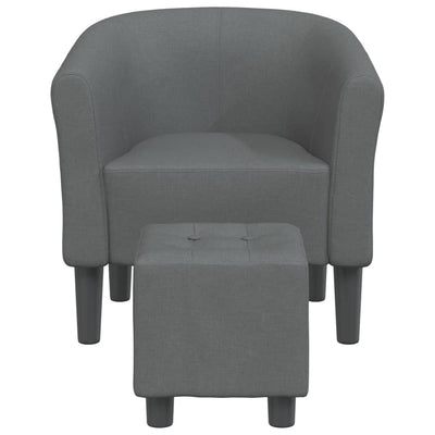 Tub Chair with Footstool Dark Grey Fabric Payday Deals