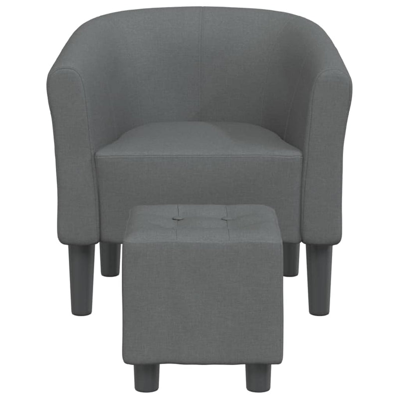 Tub Chair with Footstool Dark Grey Fabric Payday Deals