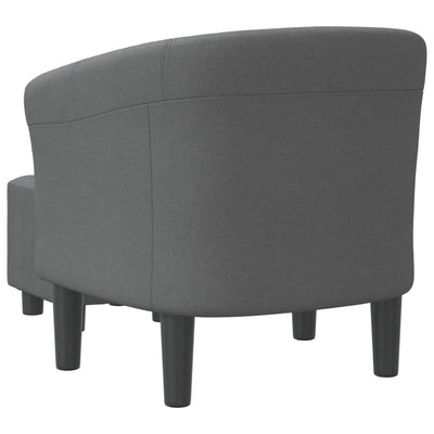Tub Chair with Footstool Dark Grey Fabric Payday Deals