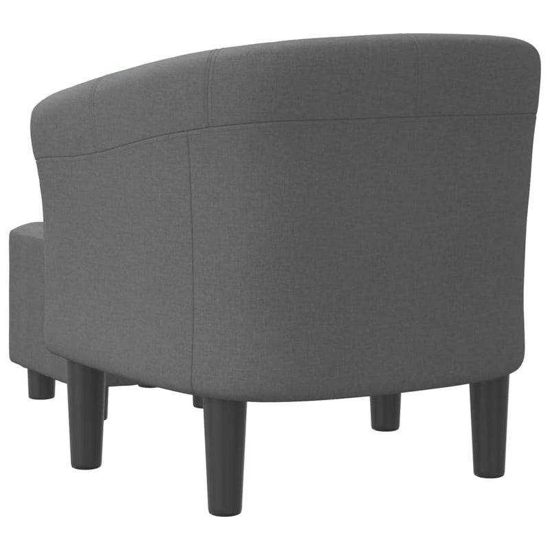 Tub Chair with Footstool Dark Grey Fabric Payday Deals