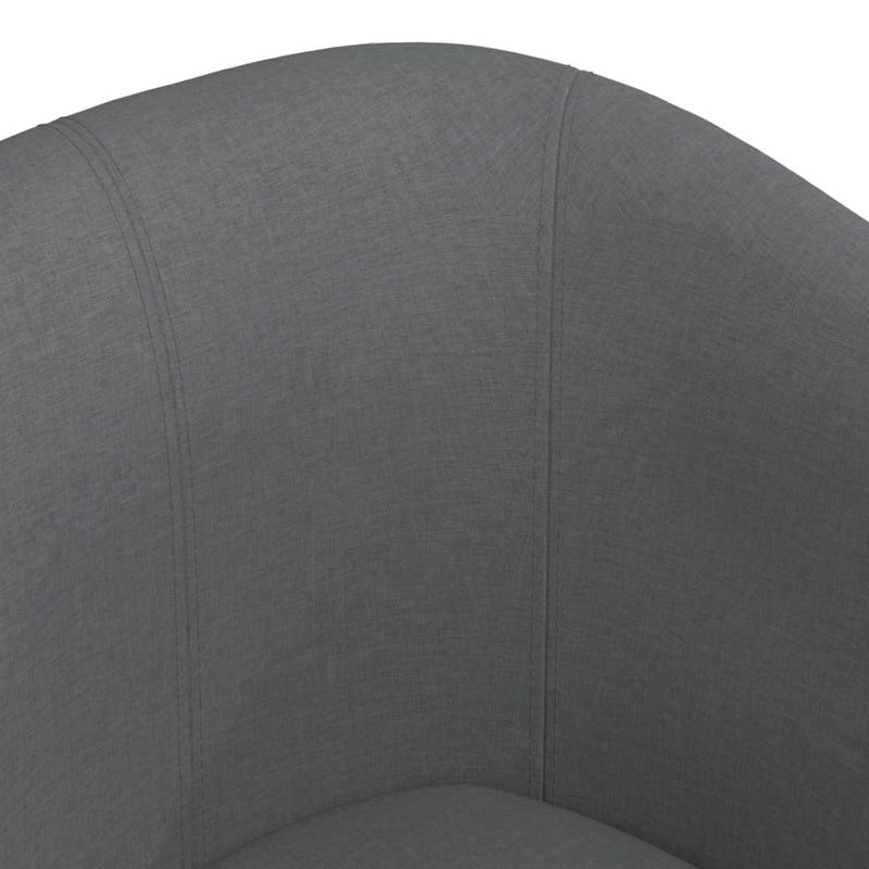 Tub Chair with Footstool Dark Grey Fabric Payday Deals