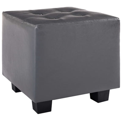 Tub Chair with Footstool Grey Faux Leather Payday Deals