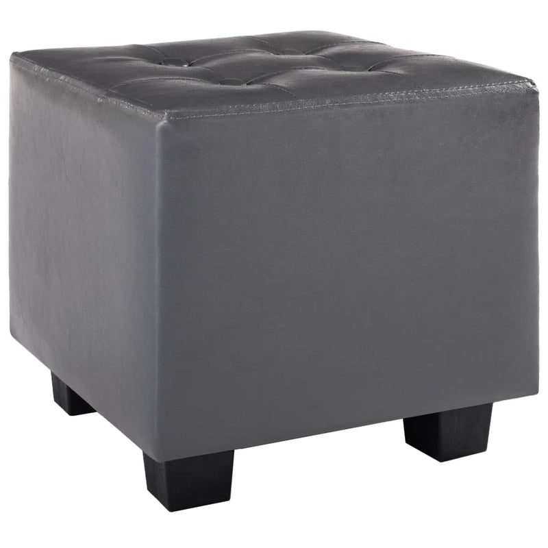 Tub Chair with Footstool Grey Faux Leather Payday Deals