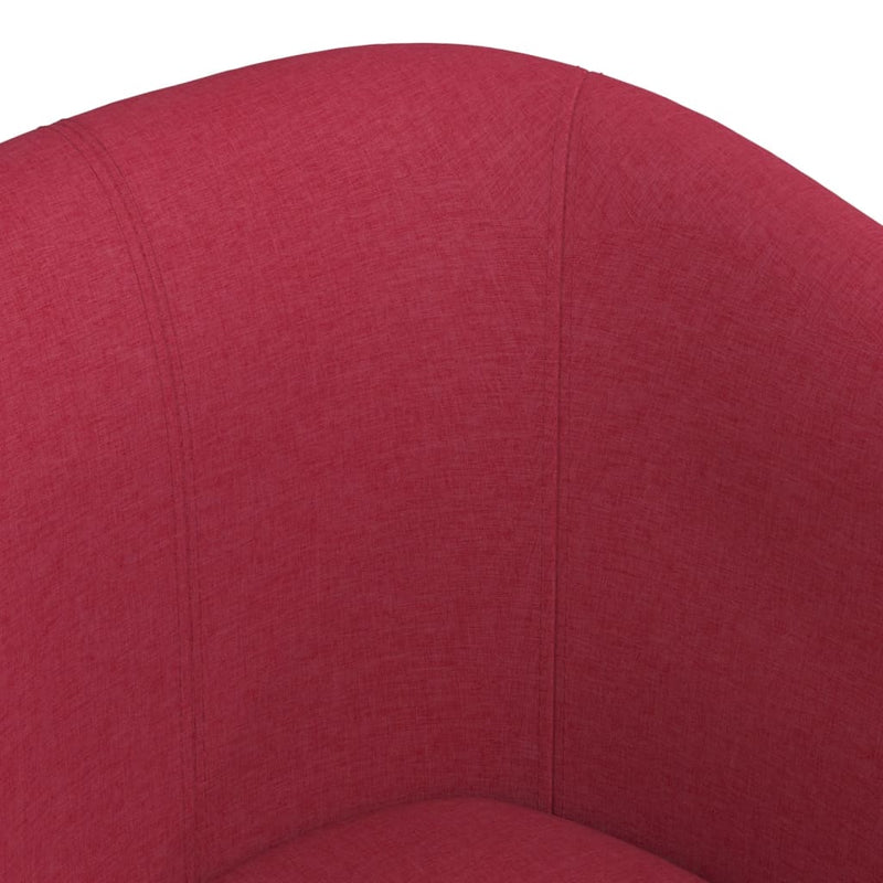 Tub Chair with Footstool Wine Red Fabric Payday Deals