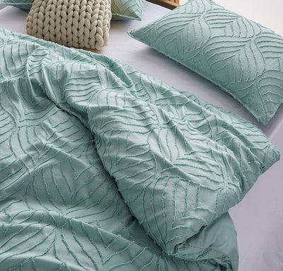 Tufted ultra soft microfiber quilt cover set-single sage green Payday Deals