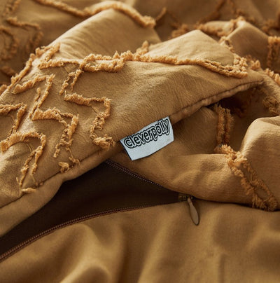 Tufted ultra soft microfiber quilt cover set-super king caramel Payday Deals