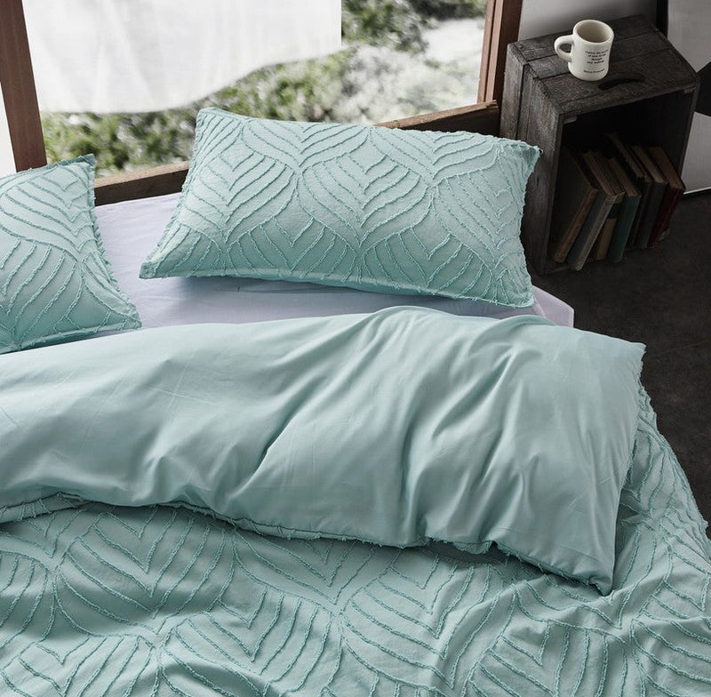 Tufted ultra soft microfiber quilt cover set-super king sage green Payday Deals