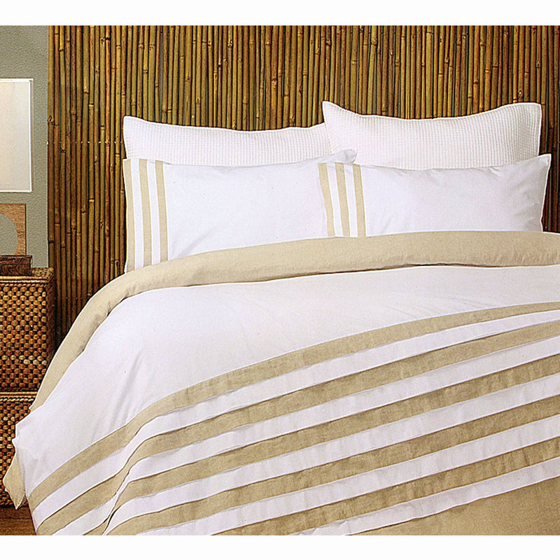 Turin White Linen Quilt Cover Set KING Payday Deals