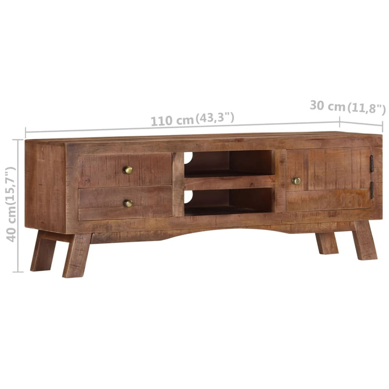TV Cabinet 110x30x40 cm Rough Mango Wood Payday Deals