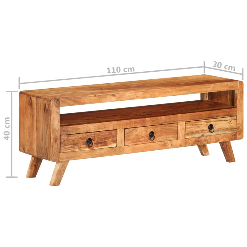 TV Cabinet 110x30x40 cm Solid Acacia Wood Payday Deals