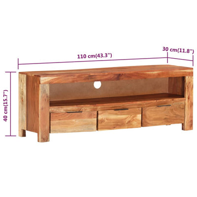 TV Cabinet 110x30x40 cm Solid Wood Acacia Payday Deals