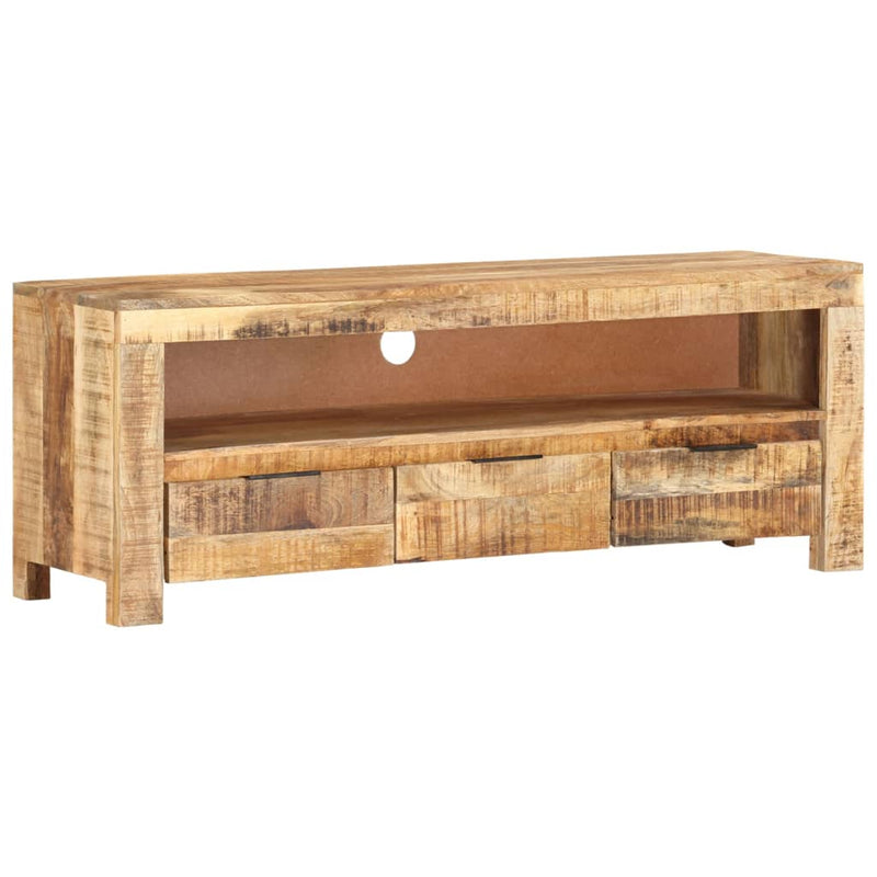 TV Cabinet 110x30x40 cm Solid Wood Rough Mango Payday Deals