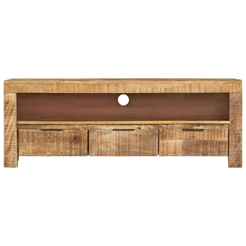 TV Cabinet 110x30x40 cm Solid Wood Rough Mango Payday Deals