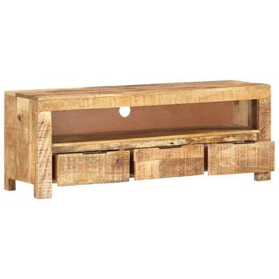 TV Cabinet 110x30x40 cm Solid Wood Rough Mango Payday Deals