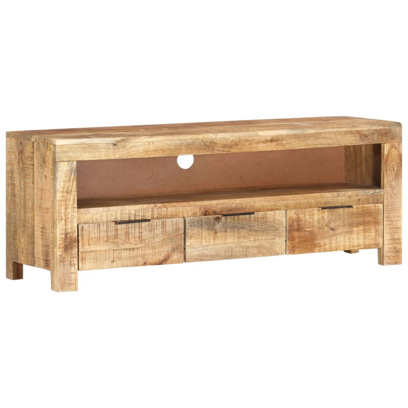 TV Cabinet 110x30x40 cm Solid Wood Rough Mango Payday Deals