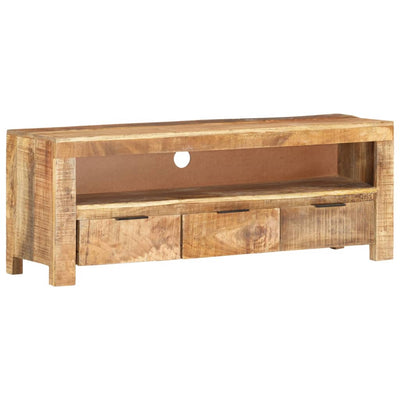 TV Cabinet 110x30x40 cm Solid Wood Rough Mango Payday Deals