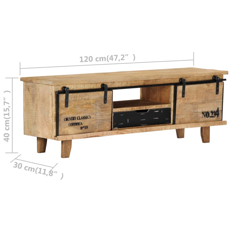 TV Cabinet 120x30x40 cm Solid Mango Wood Payday Deals