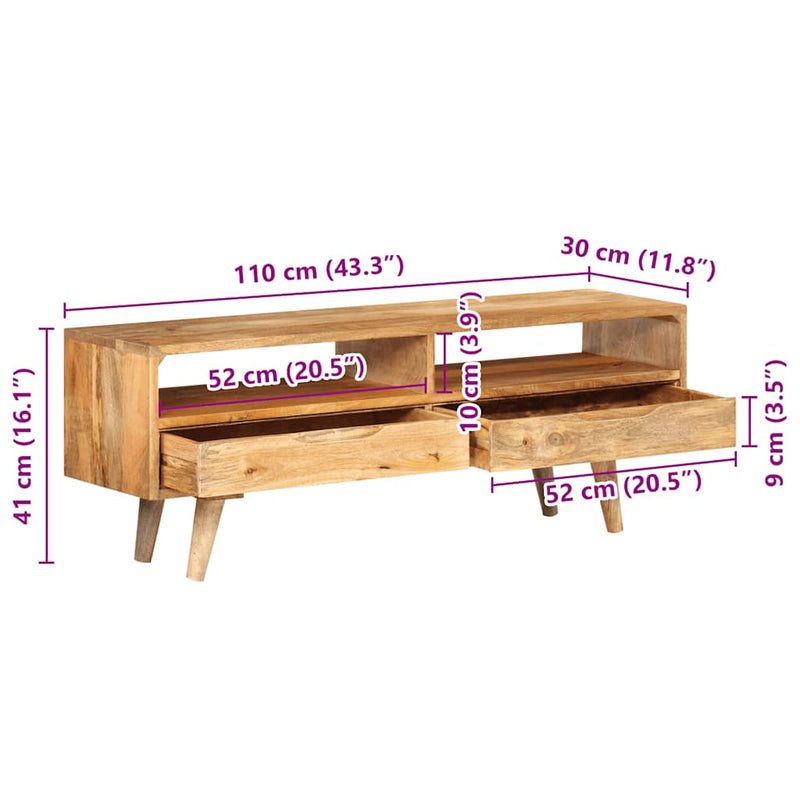 TV Cabinet 140x30x41 cm Solid Wood Mango Payday Deals