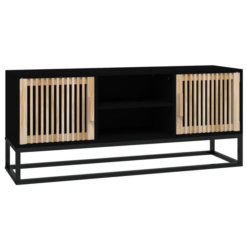 TV Cabinet Black 105x30x45 cm Engineered Wood and Iron Payday Deals