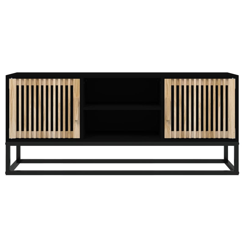 TV Cabinet Black 105x30x45 cm Engineered Wood and Iron Payday Deals