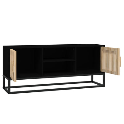 TV Cabinet Black 105x30x45 cm Engineered Wood and Iron Payday Deals