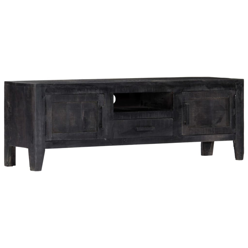 TV Cabinet Black 118x30x40 cm Solid Mango Wood Payday Deals
