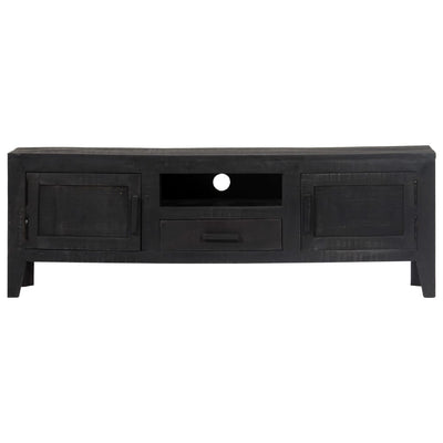 TV Cabinet Black 118x30x40 cm Solid Mango Wood Payday Deals