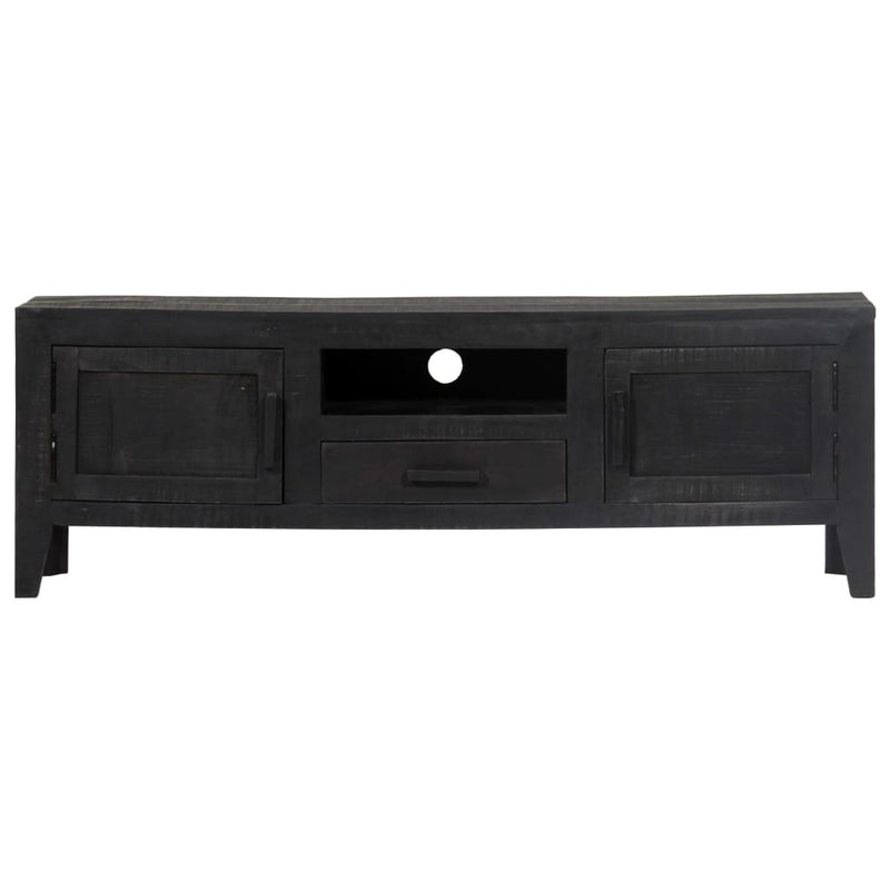 TV Cabinet Black 118x30x40 cm Solid Mango Wood Payday Deals