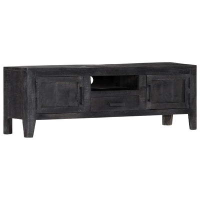 TV Cabinet Black 118x30x40 cm Solid Mango Wood Payday Deals