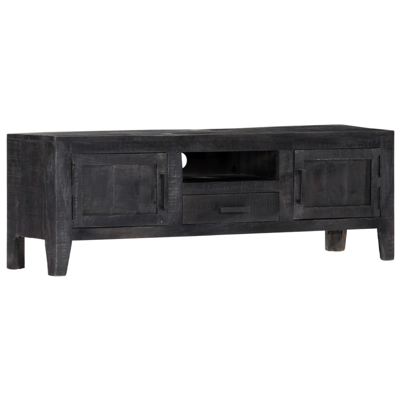 TV Cabinet Black 118x30x40 cm Solid Mango Wood Payday Deals