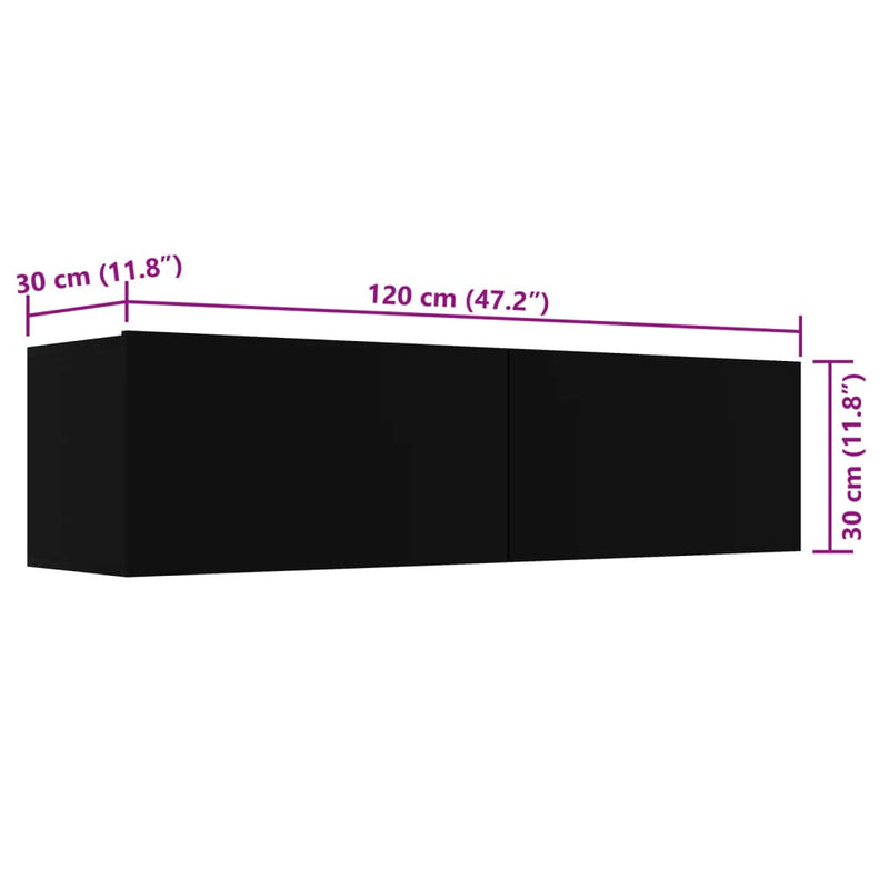 TV Cabinet Black 120x30x30 cm Engineered Wood Payday Deals