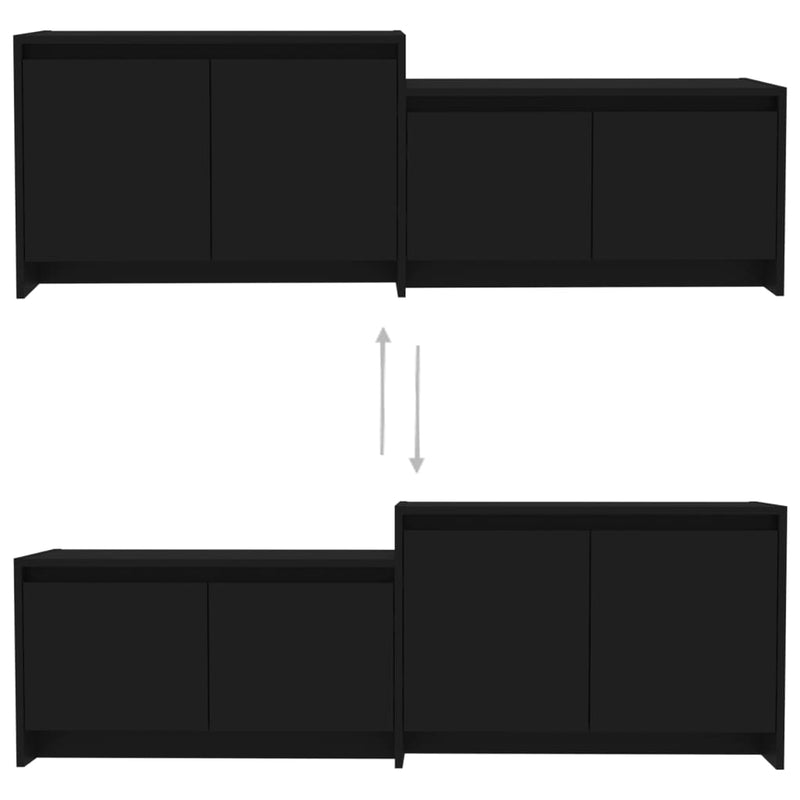 TV Cabinet Black 146.5x35x50 cm Engineered Wood Payday Deals
