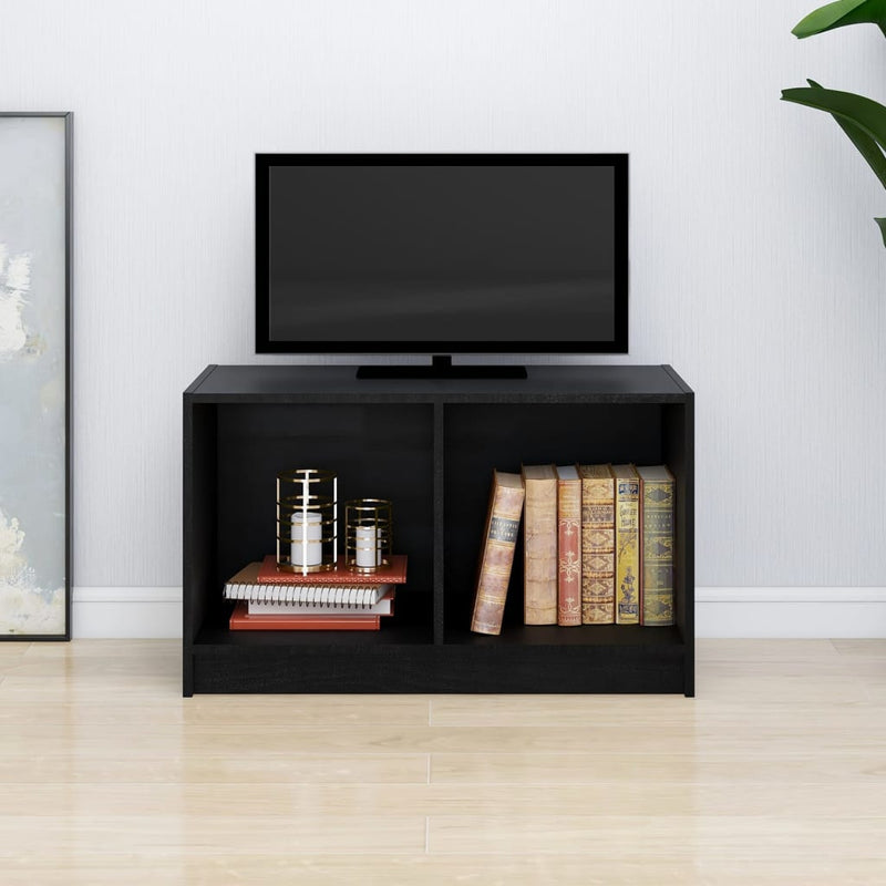 TV Cabinet Black 70x33x42 cm Solid Pinewood Payday Deals