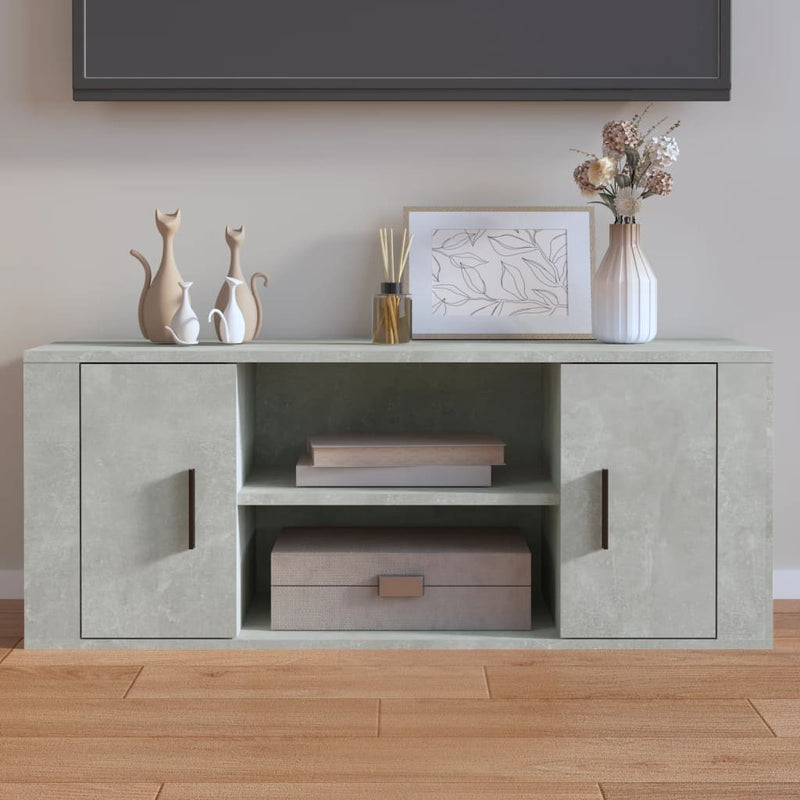 TV Cabinet Concrete Grey 100x35x40 cm Engineered Wood Payday Deals