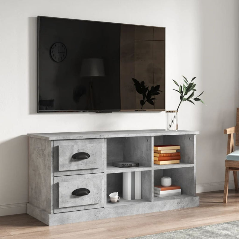TV Cabinet Concrete Grey 102x35.5x47.5 cm Engineered Wood Payday Deals