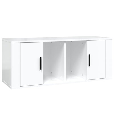 TV Cabinet High Gloss White 100x35x40 cm Engineered Wood Payday Deals